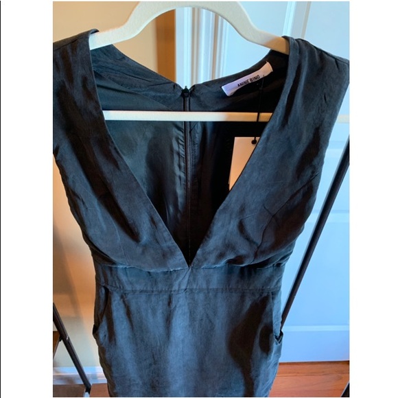Anine Bing Washed Silk Deep V Neck Dress, Sz S - Picture 3 of 8